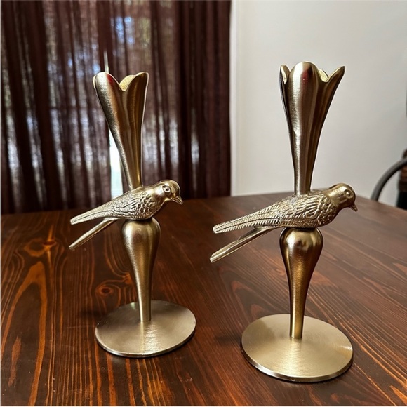 Anthropologie Marizia Sparrow Candle Holders SET OF TWO - Picture 6 of 8